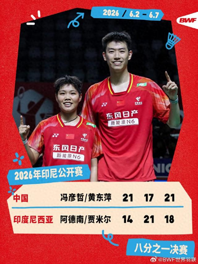 博万体育官方网站-印尼羽毛球公开赛次轮：冯彦哲/黄东萍晋级下一轮|贾米尔|阿德南|阿德南·毛拉纳|凤凰组合|世界羽联_新浪新闻